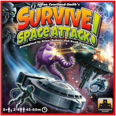 This is an image of Survive space attack board game for 9 years old kids and up