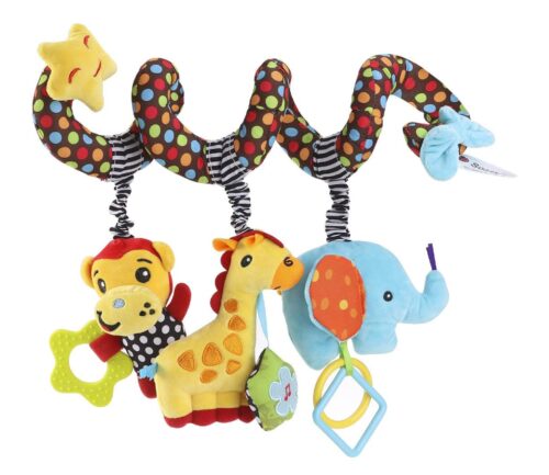 this is an image of a spiral bed stroller toy for kids. 