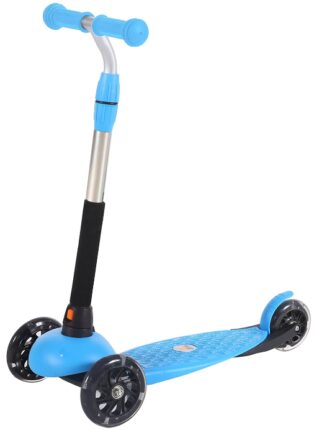 This is an image of boy's kick scooter in blue and black color