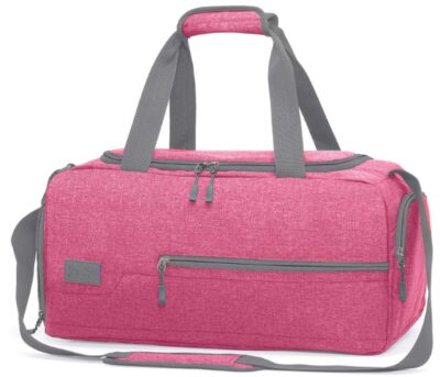 This is an image of sister's sports gym duffel bag in pink and colors