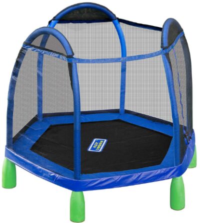 This is an image of toddler outdoor trampoline in blue color by Sportspower