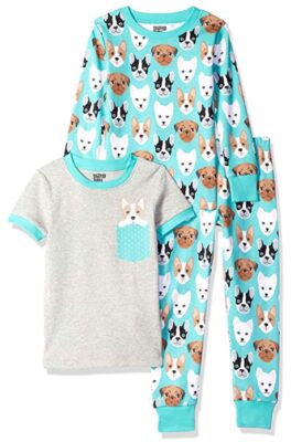 this is an image of a 3- piece snug fit pajama set for kids.