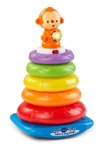 this is an image of a stack and sing rings for kids. 