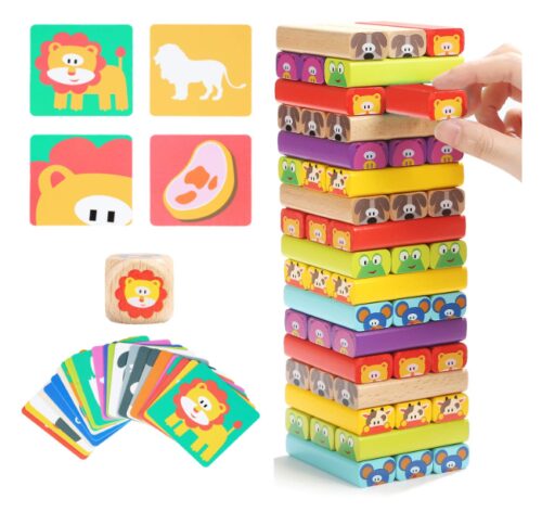 this is an image of a colored stacking board game for the whole family. 