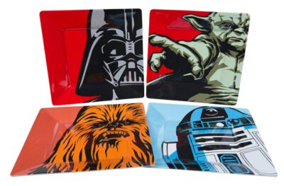  this is an image of a star wars melamine plates for adults, kids and children of any age, 