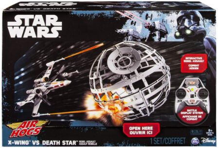 This is an image of Air Hogs RC death star and ship Star Wars