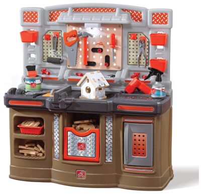 This is an image of Step2 Big Builders Pro Workshop Kids orange Toolbench 