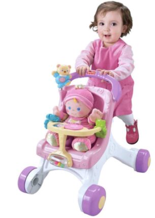 This is an image of toddler's stroll walker toy in colorful colors