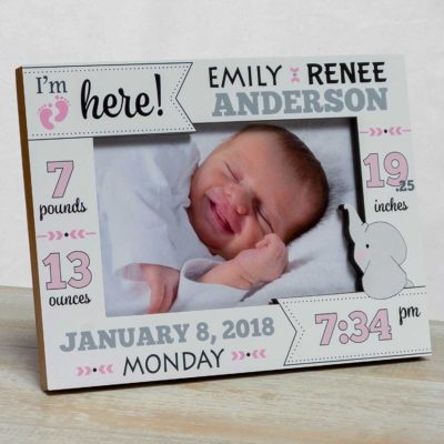 This is an image of a customized baby boy picture frame.