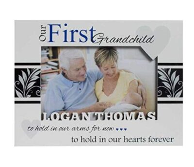 This is an image of a first baby picture frame feature the grandparents.