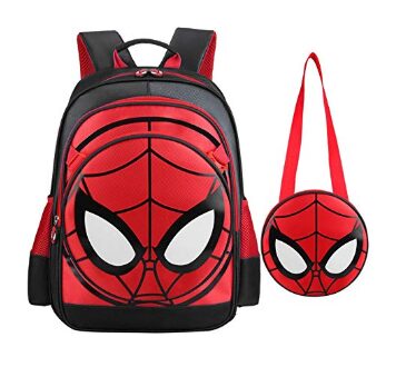 This is an image of a waterproof spiderman backpack for little kids. 