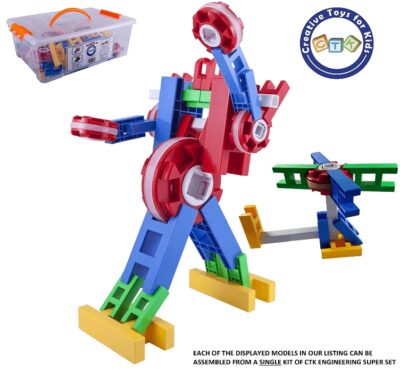 This is an image of boy's STEM building set with 160 pieces. Colorful colors