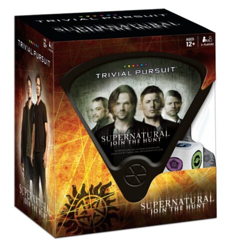 this is an image of a Supernatural Trivial Pursuit board game for ages 12 and up.