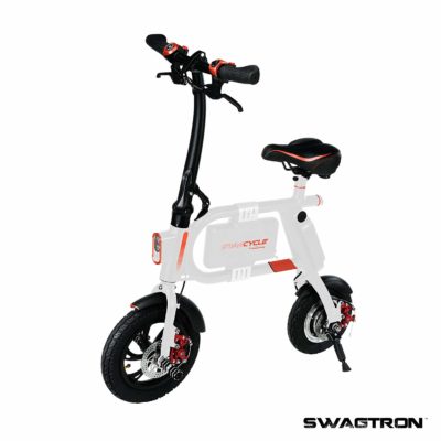 This is an image of a white Swagcycle ebike by Swagtron.