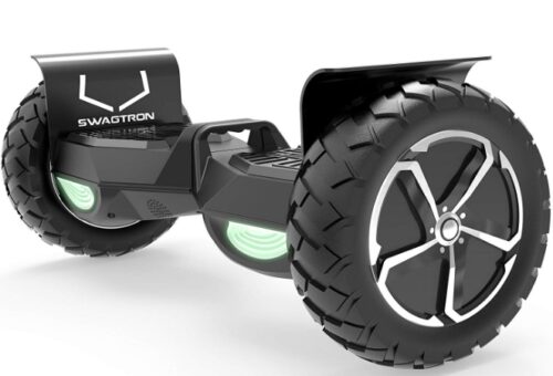 This is an image of Swagtron swagboard outlaw T6 offroad hoverboard in black color