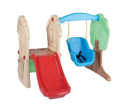  this is an image of a swing n' slide set for kids.