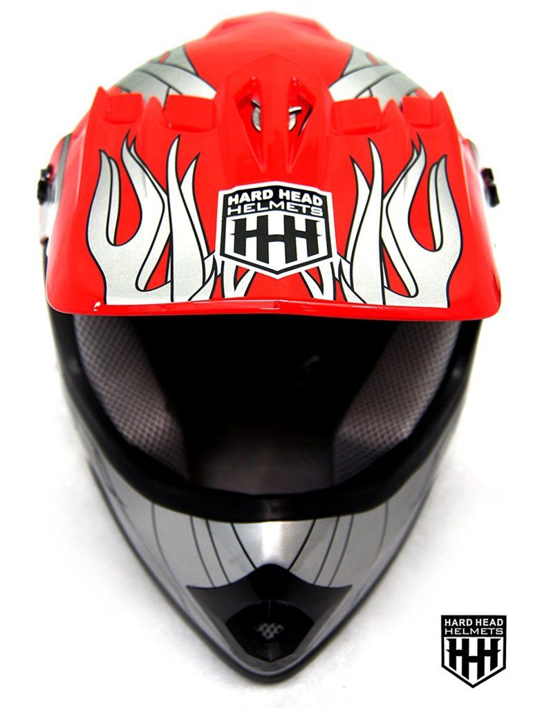 Kids Helmet for Dirtbike ATV Motocross MX Offroad Motorcyle Street bike RED FLAME