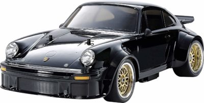 This is animage of a black Porsche RC Tamiya. 