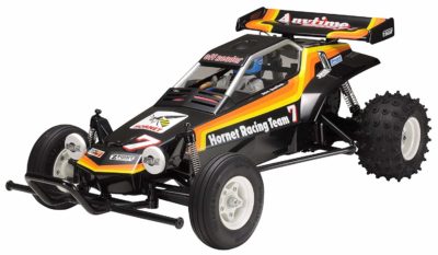 This is an image of a yellow Hornet RC Tamiya. 