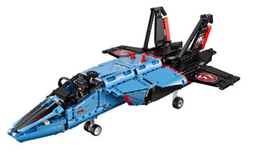 this is an image of a Technic air race Jet building kit for kids and adults. 
