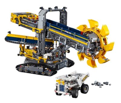 this is an image of a Technic bucket wheel excavator building set for kids and adults. 