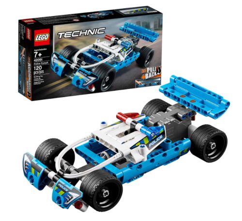 this is an image of a Technic police pursuit 2024 building kit for kids and adults. 