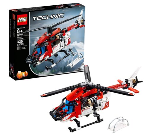 this is an image of a Technic rescue helicopter building kit for kids and adults. 