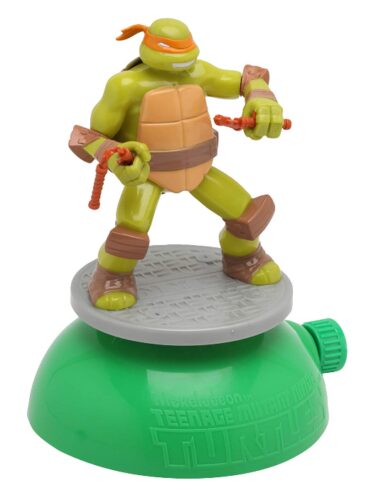 this is an image of a Teenage Mutant Ninja Turtle spin and spray sprinkler for kids.