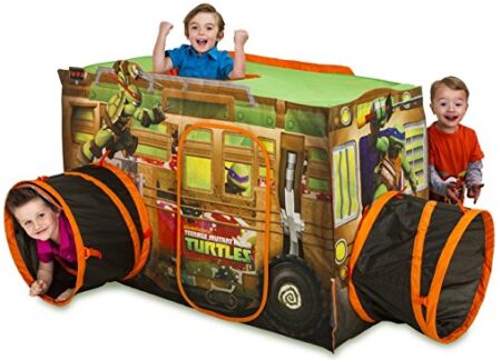 This is an image of ninja turtle play house tent have a shell raiser vehicle design for kids