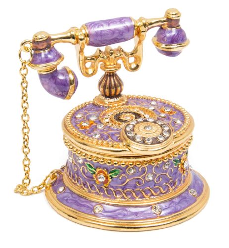  this is an image of a telephone trinket box for kids.