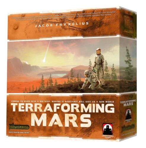 this is an image of a Terraforming Mars board game for kids age 12 and up. 