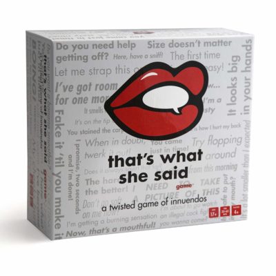 this is an image of a party board game for adults. 