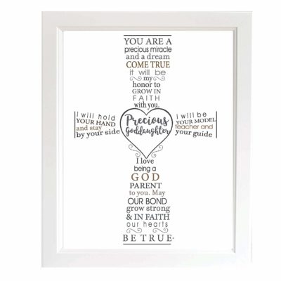 This is an image of a white keepsake frame for baby girls. 