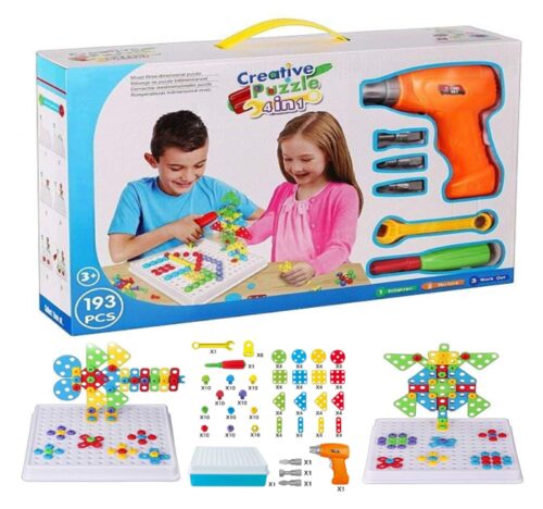 this is an image of a 193-piece educational building blocks set for kids ages 3 and up. 