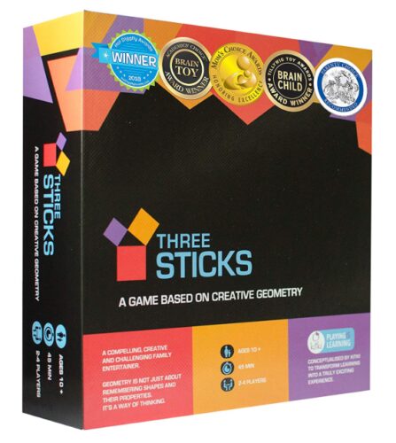 this is an image of a Three Sticks Creative Fun Math board game for kids. 