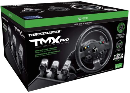 This is an image of Racing wheel by Thrustmaster in black color