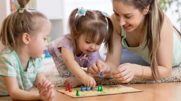 Toddlers playing Board Games