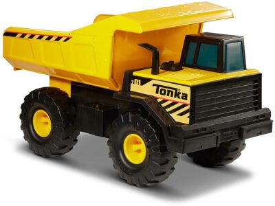 This is an image of boy's mighty truck in black and yellow colors