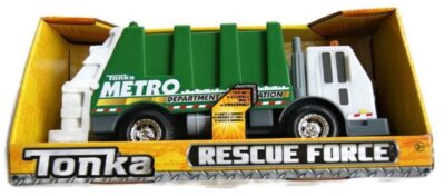 this is an image of a rescue force garbage truck playu vehicle. 
