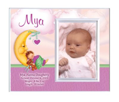 This is an image of a personalized baby girl photo frame.