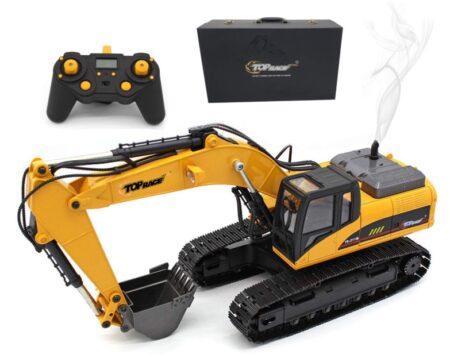 This is an image of a remote controlled excavator construction tractor. 