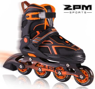 This is an image of kids roller blade skate in orange black colors