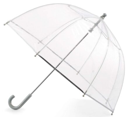 This is an image of Totes clear umbrella in white color for kids