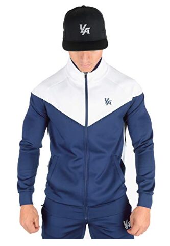 this is a image of a track jacket for young men. 