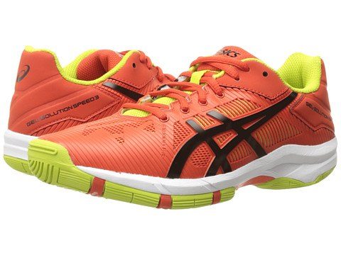 orange pair of ASICS GEL 3 GS Tennis Shoe