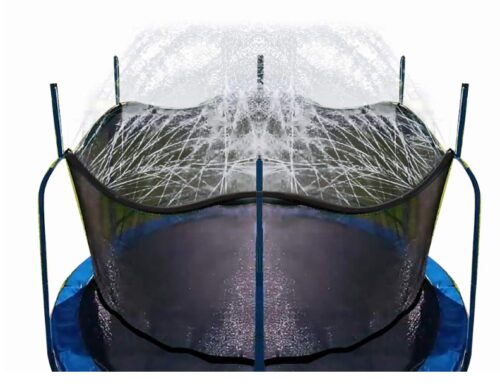 this is an image of a trampoline water sprinkler for kids.