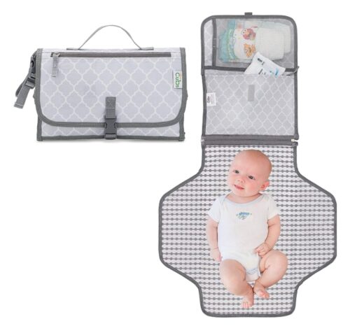 this is an image of a travel changing mat station for babies. 