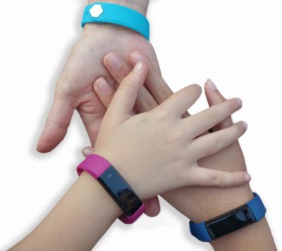 This is an image of a hands wearing Trendy Pro kids smartwatch. 