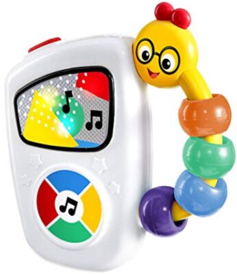 This is an image of baby musical tunes toy in white and yellow color
