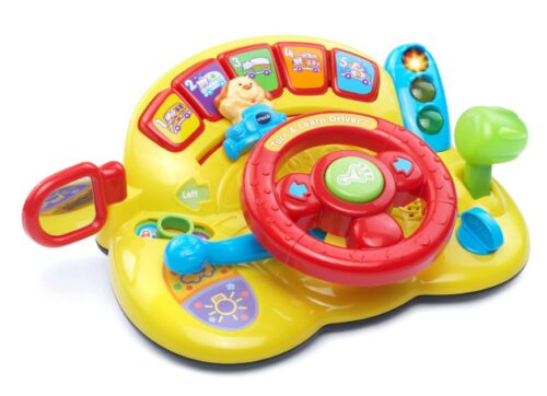 this is an image of a turn and learn driver toy for 7 month old baby.